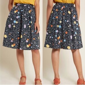 Modcloth A-Line Skirt with Colorful Abstract Print